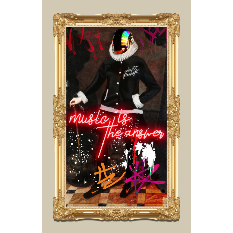 Cuadro decorativo-Neon Art "Daft Punk"